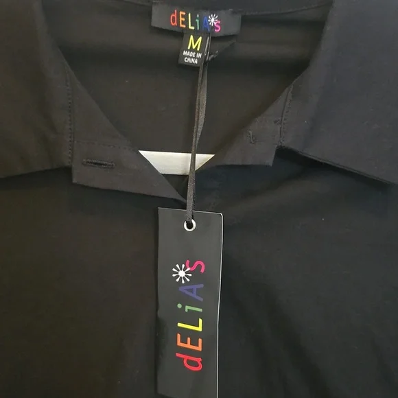 NWT Delias x Dolls Kill Rare Moment Black Collard Top - Picture 3 of 5